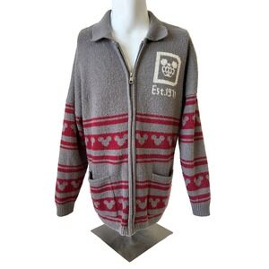 Walt Disney World Mickey Mouse Spirit Jersey Sweater Mens Medium Gray Full Zip